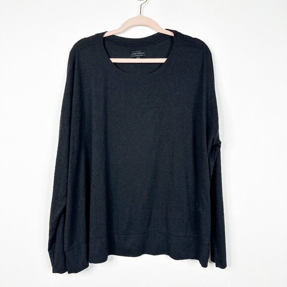 2/$30 Lucky Brand Cozy Crewneck Sweatshirt Black XXL #BAG2 - Picture 3 of 8
